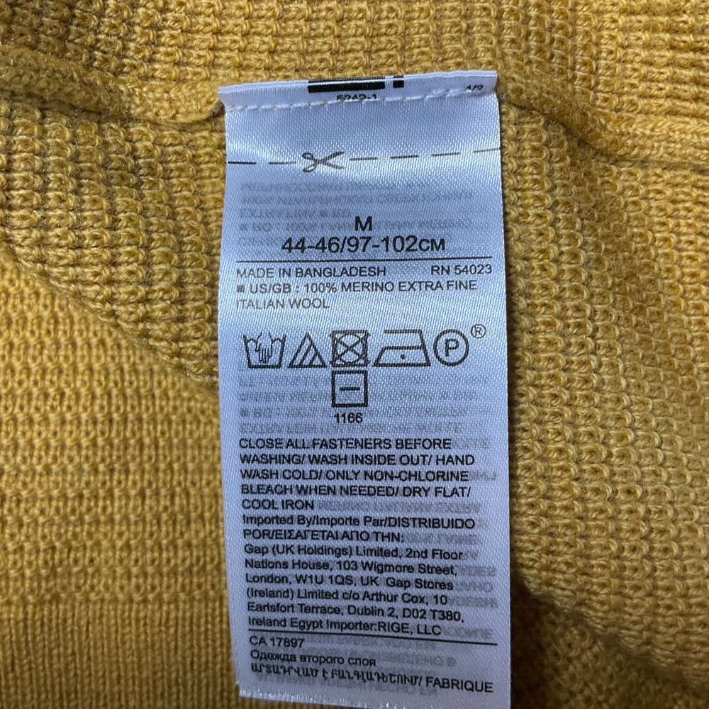 Banana Republic Sweater Womens M Yellow Wool Classic Minimalist Preppy Luxury - Picture 6 of 9
